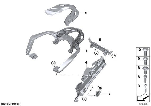 7129907377 - Frame and Mounting Parts: Fillister-Head Screw - M8X50-8.8-ZNNIV for BMW-Motorrad Image