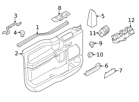 Interior Trim - Front Door for 2019 Ford F-450 Super Duty #2