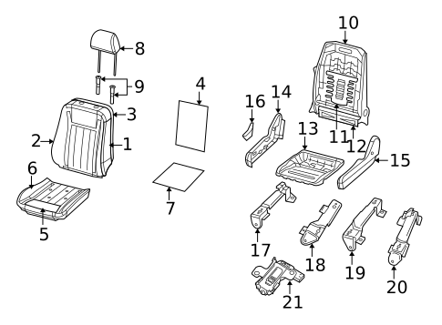 Front Seat Components for 2008 Chrysler Aspen #2
