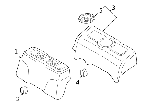 Engine Appearance Cover for 2007 Volkswagen Touareg #1