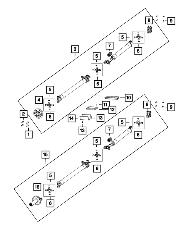 5146673AE - Rear Axle; American Axle 300 MM Dual Rear Wheels; Differential and Drive Line: Drive Shaft for Mopar Image image