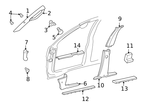 Interior Trim - Pillars for 2002 Jeep Grand Cherokee #0