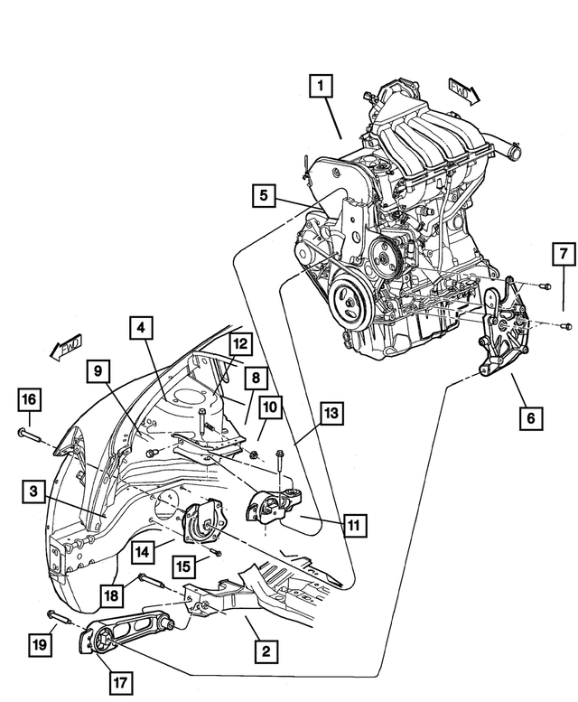6101864 - 2.4L Gas; Engine: Hex Head Bolt And Coned Washer for Mopar Image