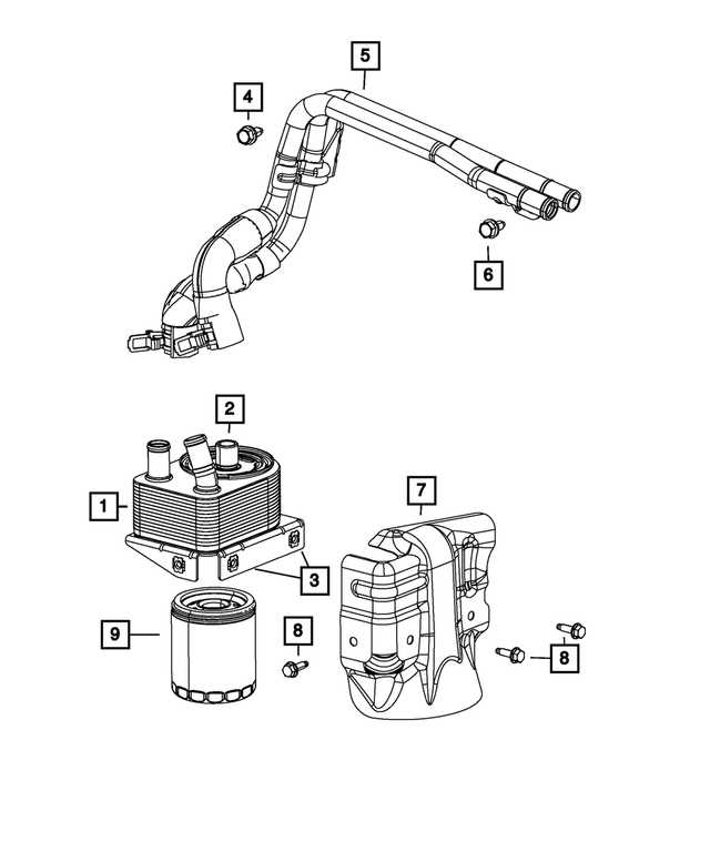 5047388AD - 2.4L ESS; Engine: Oil Cooler Tube And Hose for Mopar Image