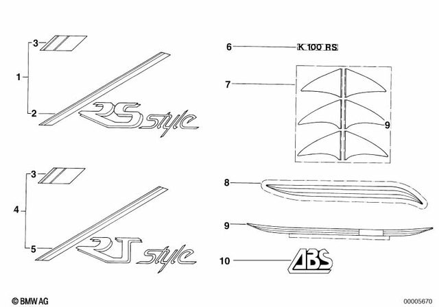51141456237 - Frame and Mounting Parts: Sticker Left - Rot for BMW-Motorrad Image