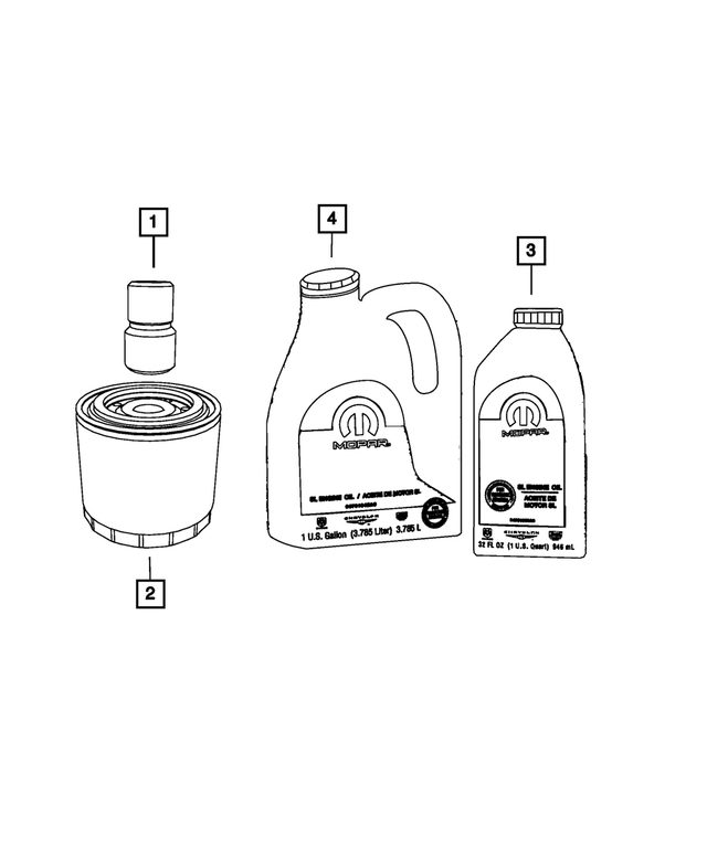 68518203AA - 3.8L Gas; Engine: 5w20 Engine Oil for Mopar Image