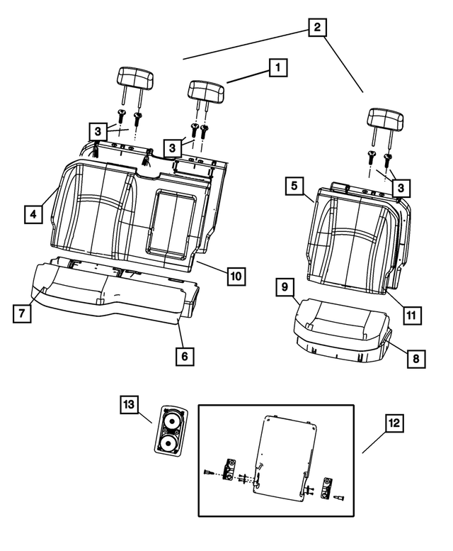 68050822AA - Interior Trim: Seat Back Foam for Mopar Image