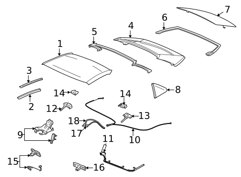 Top & Components for 2004 Cadillac XLR #0