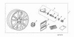 8W17SZT10003 - Accessory Components: CAP ASSY., WHEEL (KAISER SILVER) for Honda Image