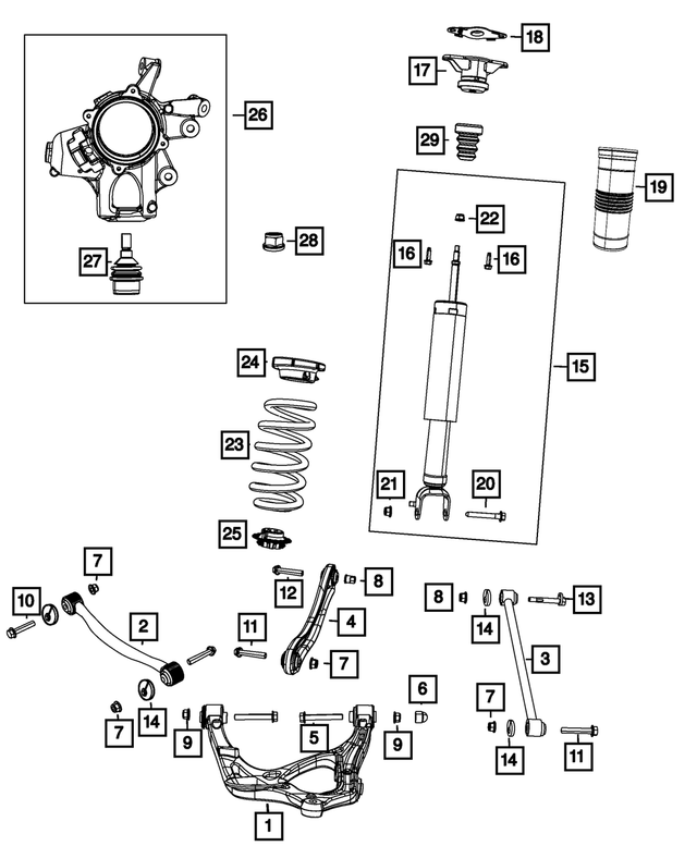 « 68077935AA – Rear Suspension : Couvercle De Boulon Bouchon pour Mopar Image »
