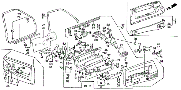 Front Door Lining for 1990 Acura Legend #0