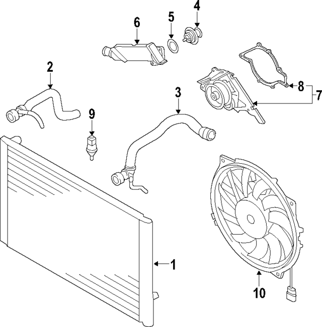 4E0121251C - : Radiator for Audi Image