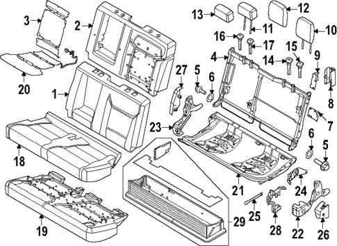 Rear Seat Components for 2024 Ford F-450 Super Duty #1