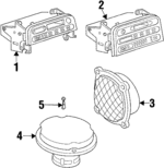 21022757 - Body: Pkg Tray Speaker Retainer for Saturn: SC1, SC2, SL, SL1, SL2, SW1, SW2 Image