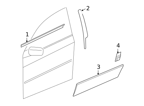 Exterior Trim - Front Door for 2007 Cadillac SRX #0