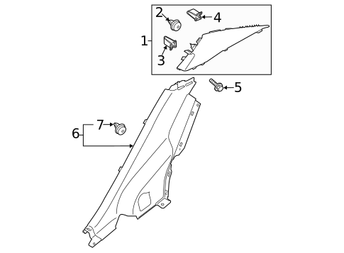 Interior Trim - Quarter Panels for 2014 Kia Forte #0