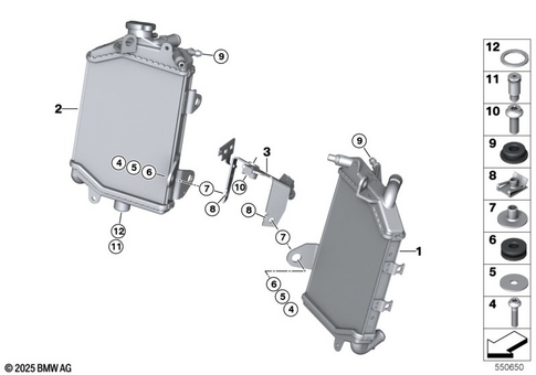 Engine Radiator with Mounting Hardware for 2025 BMW-Motorrad R 1300 R #0