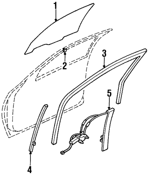 Glass - Front Door for 1995 Kia Sportage #0