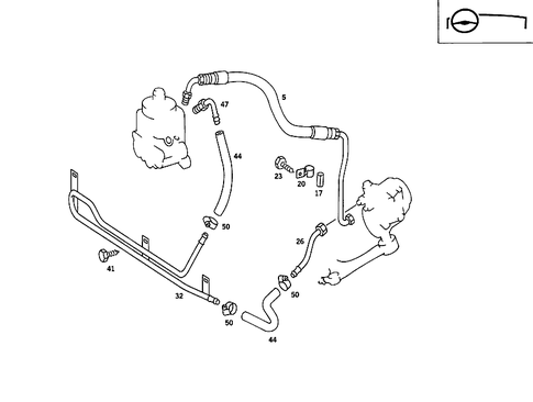 Steering Gear, Range of Lines for 1991 Mercedes-Benz 560SEL #1
