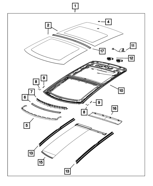 68212405AA - : Roof Support for Mopar Image
