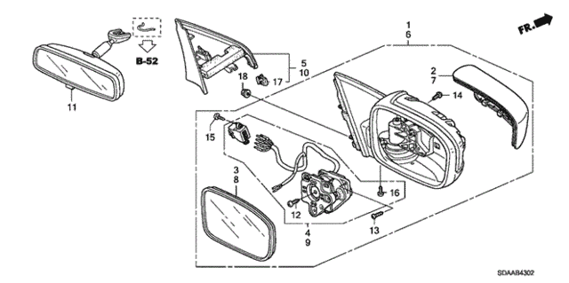 Mirror (Remote Control) (2) for 2007 Honda Accord #0