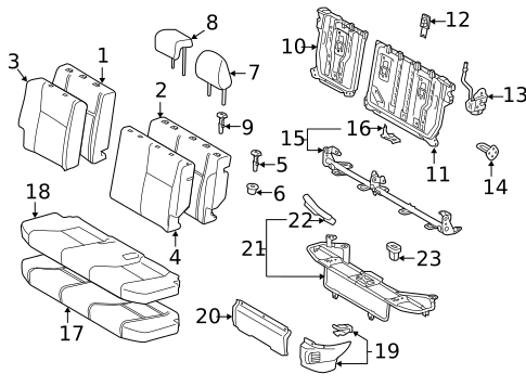Rear Seat Components for 2015 Toyota Prius C #0