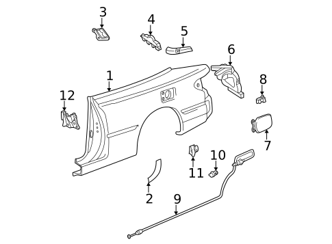 Fuel Door for 2002 Toyota Solara #0