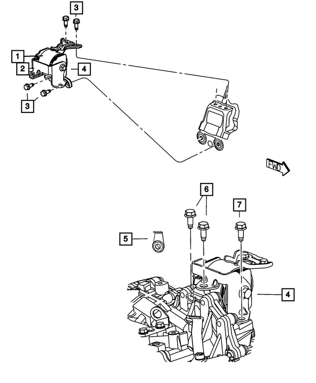 5105465AG - 2.4L Gas; Engine: Transmission Mount Bracket for Mopar Image