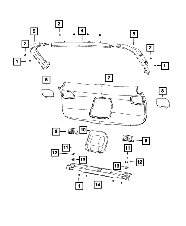 1UD10LU5AF - Interior Trim: Liftgate Panel for Mopar Image image