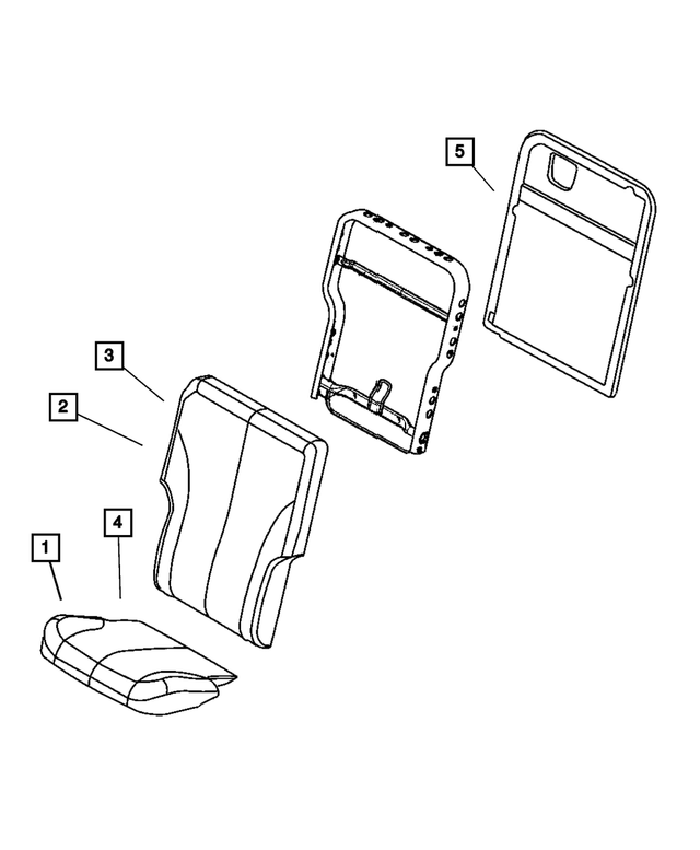 ZJ371DVAA - Interior Trim: Rear Seat Back Cover, Left for Mopar Image