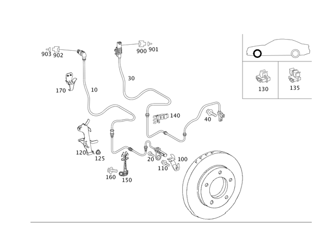 2219057100 - Electrical Equipment and Instruments: Rotational Speed Sensor for Mercedes-Benz: 300S, S350, S400, S500, S550, S600, S63 AMG Image image