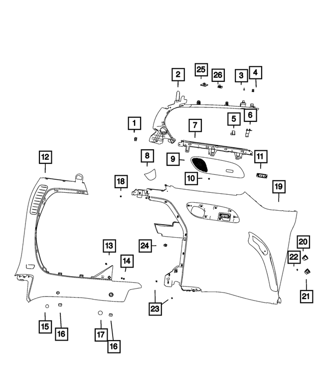 7EG91PD2AA - Interior Trim: Headliner Molding for Mopar Image image