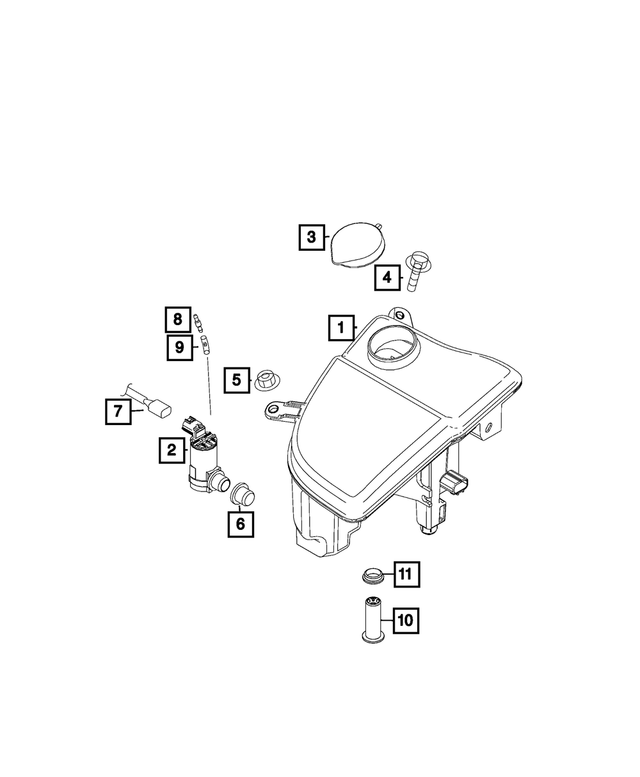 68314550AA - Electrical: Windshield Washer Reservoir for Mopar Image