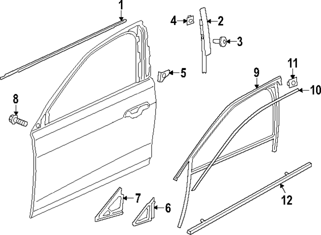 4N0837475B2ZZ - Body: Belt Molding for Audi Image