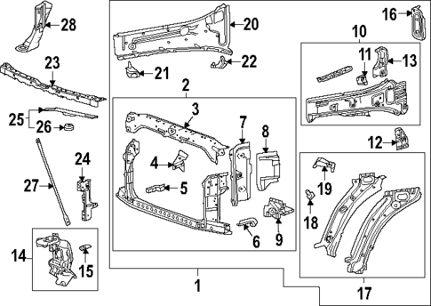 Radiator Support for 2024 Chevrolet Tahoe #0