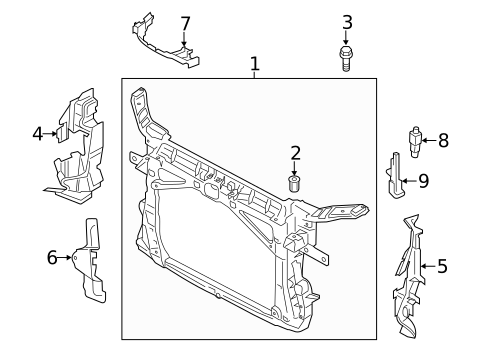 Radiator Support for 2017 Audi A3 Sportback e-tron #0