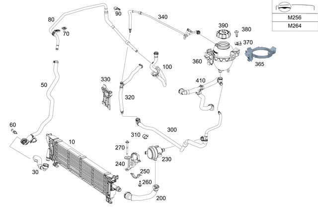 2135011703 - Radiator: Coolant Hose for Mercedes-Benz Image image