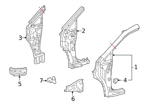 Hinge Pillar for 2012 Lexus RX450h #0