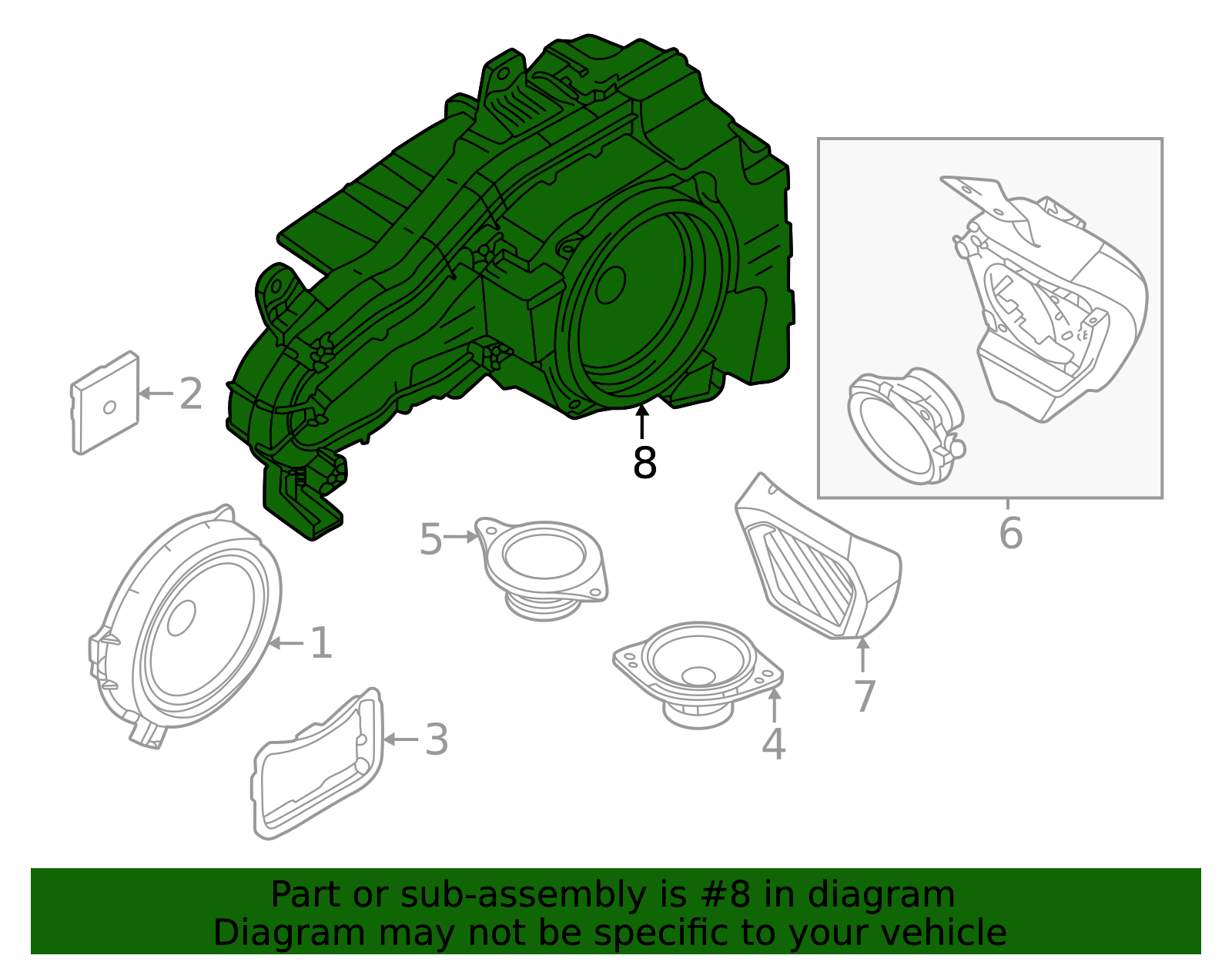 2021-2025 Ford Bronco Speaker m2dz18808l | TascaParts