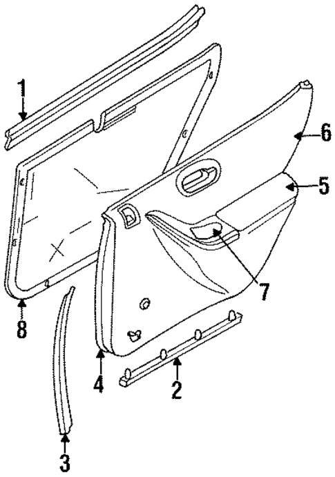 Interior Trim - Rear Door for 1999 Chrysler Cirrus #0