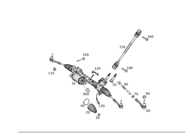 166460610064 - Steering: Steering Gear for Mercedes-Benz Image image