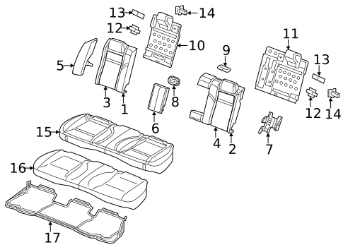 Rear Seat Components for 2012 Chrysler 300 #6