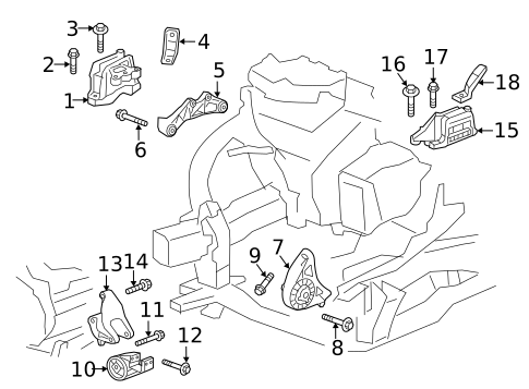 Engine & Trans Mounting for 2024 Chevrolet Traverse Limited #0