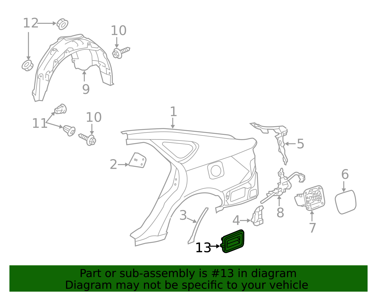 2007-2018 Toyota Quarter Panel Vent 62940-12170 | Toyota Parts Center