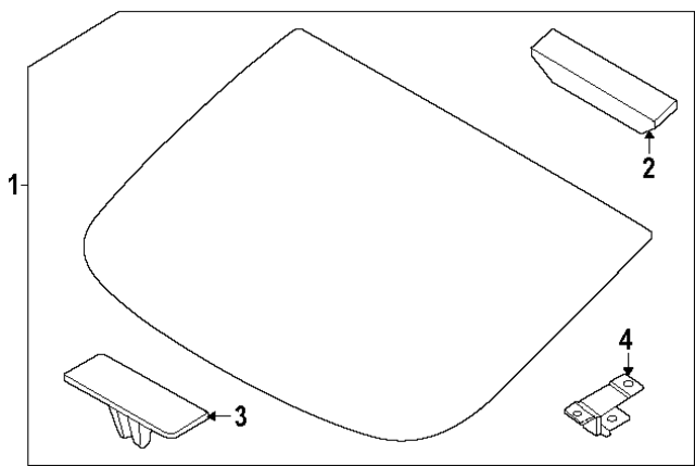 87110GG200 - : Back Glass for Kia Image