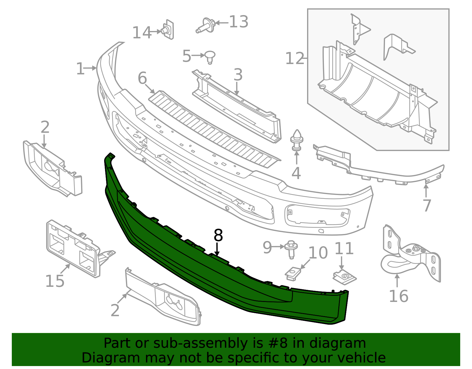 PC3Z-17626-CA - Valance Panel 2023-2026 Ford | Ford Parts Direct