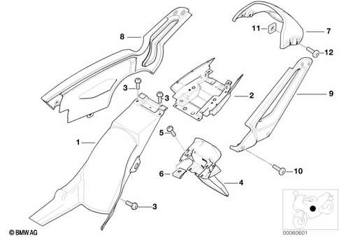 Rear Wheel Cover, License Plate Bracket for 2003 BMW-Motorrad F 650 GS #1