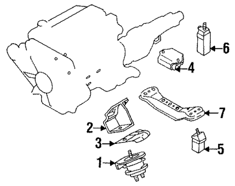 Engine & Trans Mounting for 1996 INFINITI J30 #0