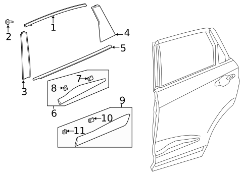 Exterior Trim - Rear Door for 2025 Acura RDX #0