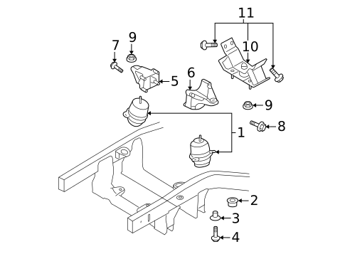 Engine & Trans Mounting for 2009 Kia Sorento #0